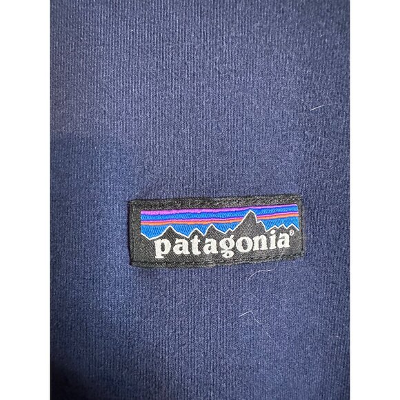 Patagonia Uprisal Crew Sweatshirt Mens M Navy Logo Recycled Cotton Worn Wear - Picture 2 of 8